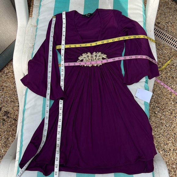 New Sky Purple Bell Sleeve Mini Dress Size S - Picture 3 of 10